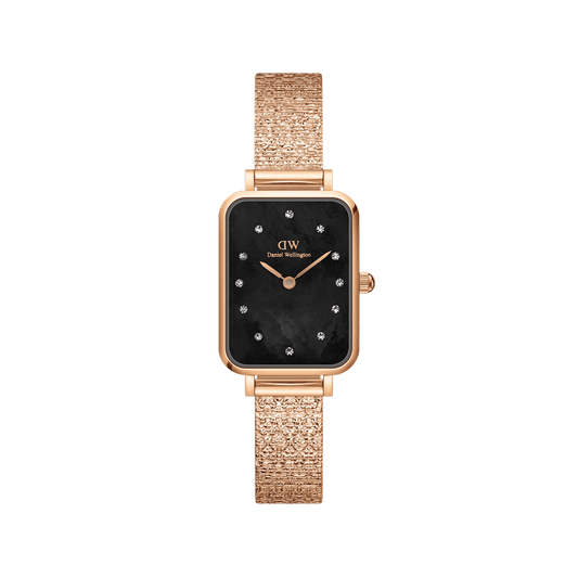 Quadro Lumine Pressed Piano Black MoP Rose Gold